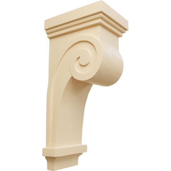 Ekena Millwork 4 1/2"W x 5 5/8"D x 12"H Scroll Corbel, Maple COR04X05X12SCMA - main